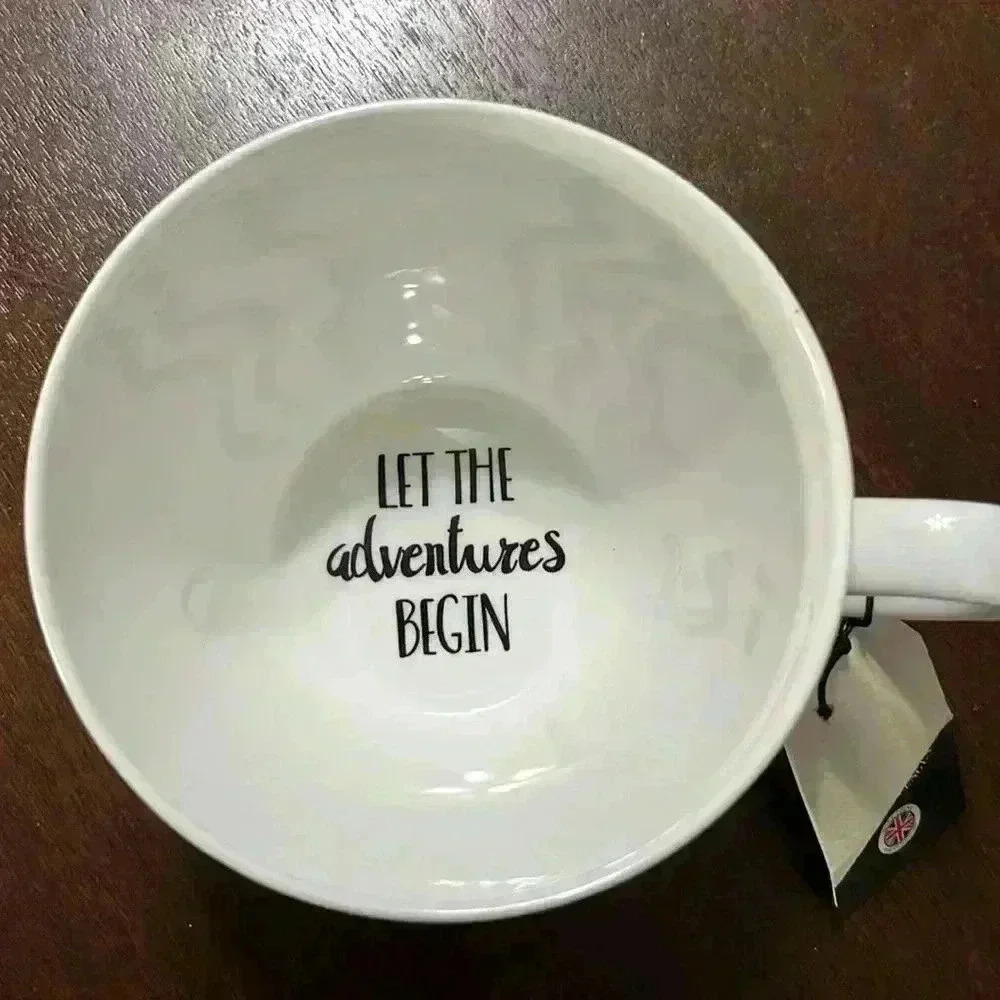 Portobello by Design "Let the Adventure Begin" Oversize CoffeeMug with World Map - Picture 4 of 7